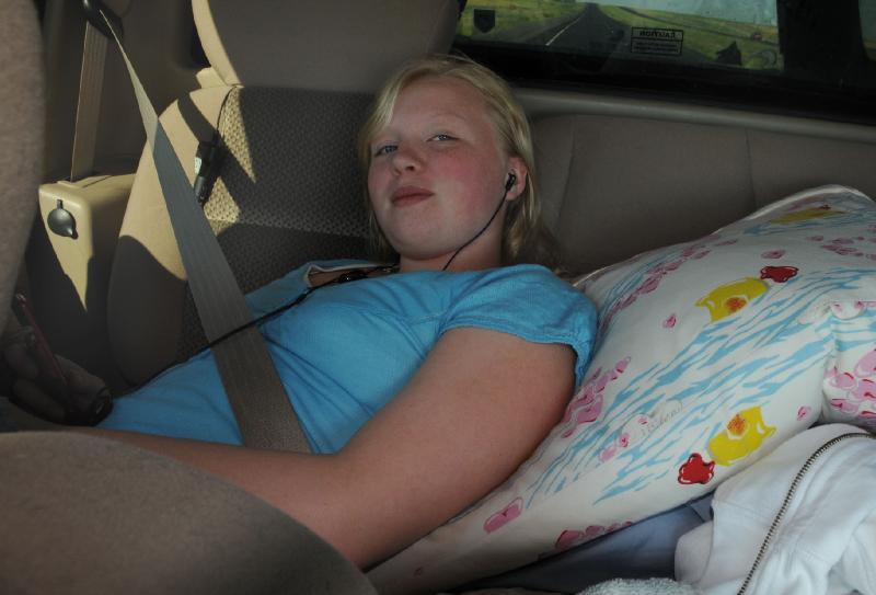 brianna_riding.jpg - Brianna listening to her music
